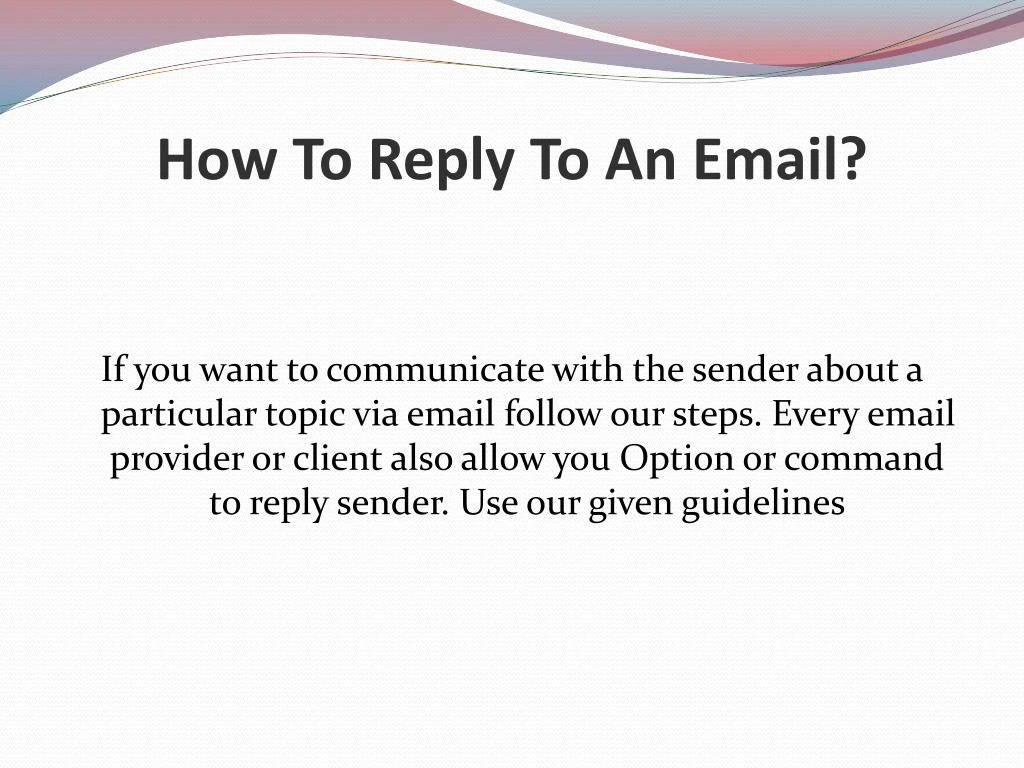 how to reply to an email