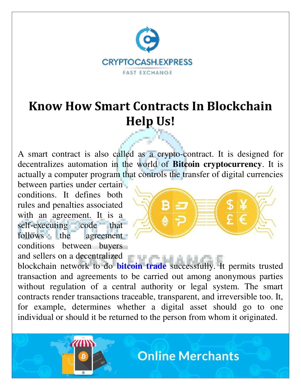 know how smart contracts in blockchain help us