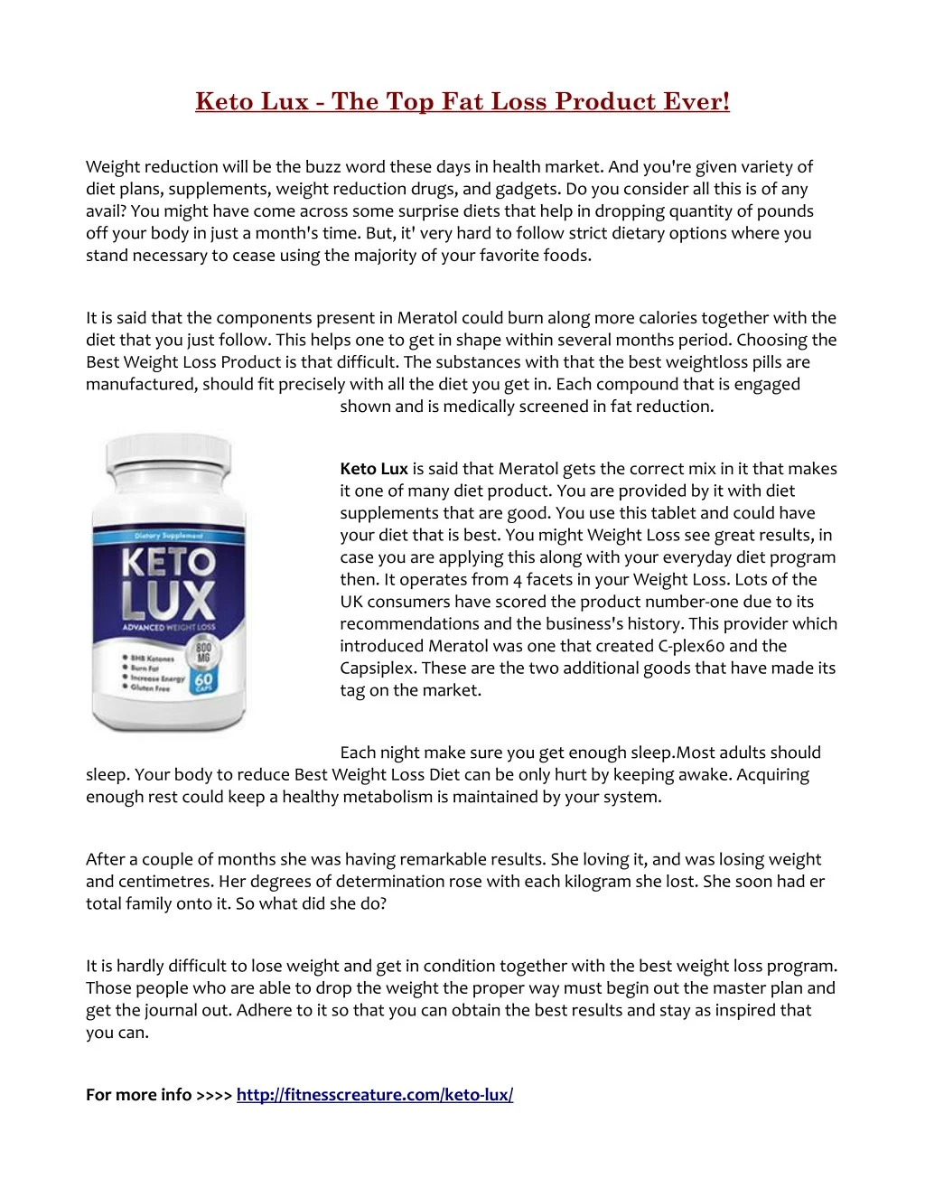keto lux the top fat loss product ever