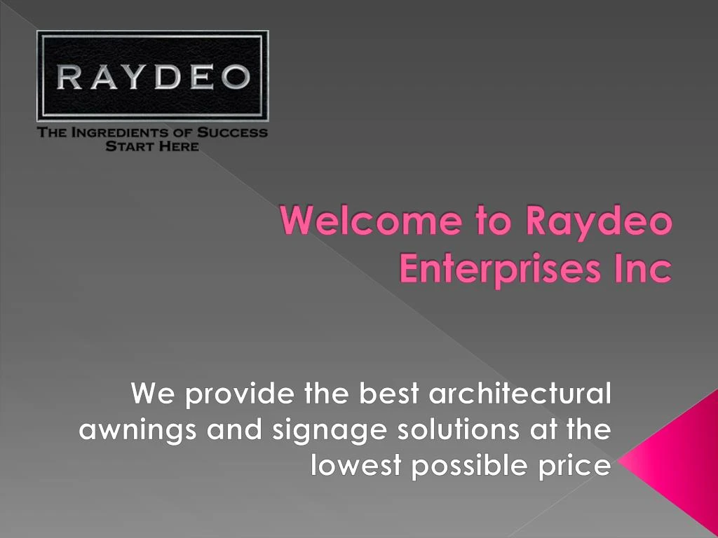 welcome to raydeo enterprises inc