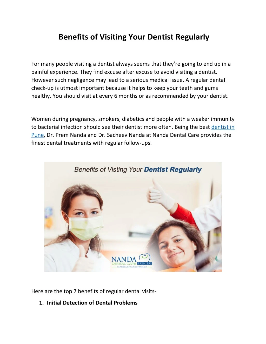 benefits of visiting your dentist regularly