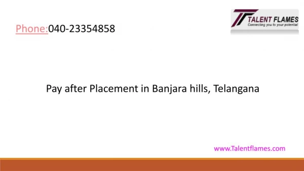 Pay After Placement in Banjara hiils, Telangana