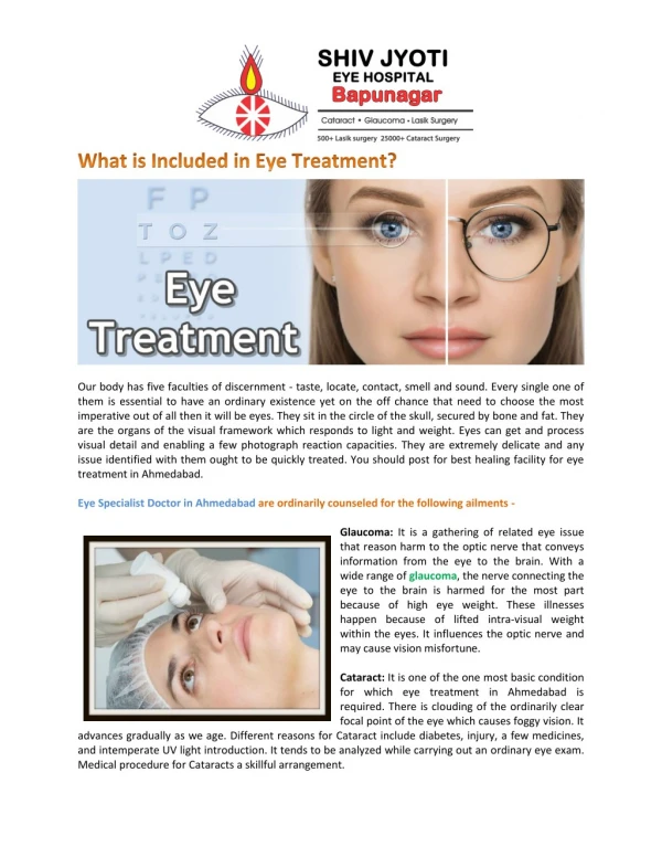 What is Included in Eye Treatment?