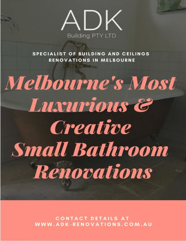 Melbourne's Most Luxurious & Creative Small Bathroom Renovations