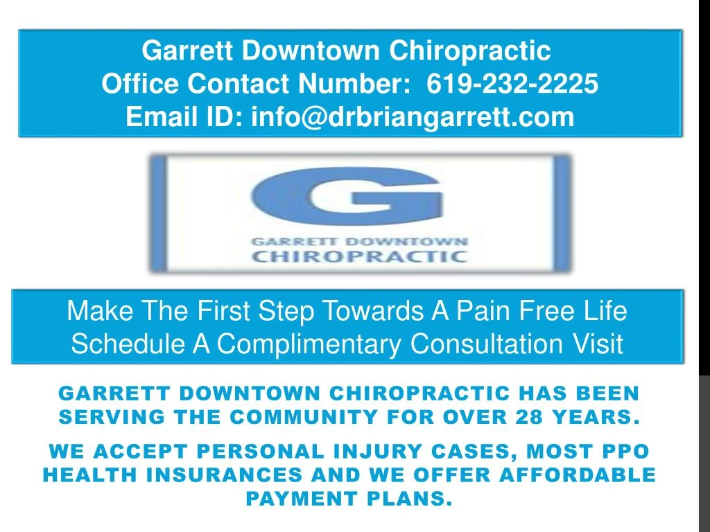 garrett downtown chiropractic office contact