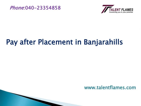 pay after placements in banjarahills