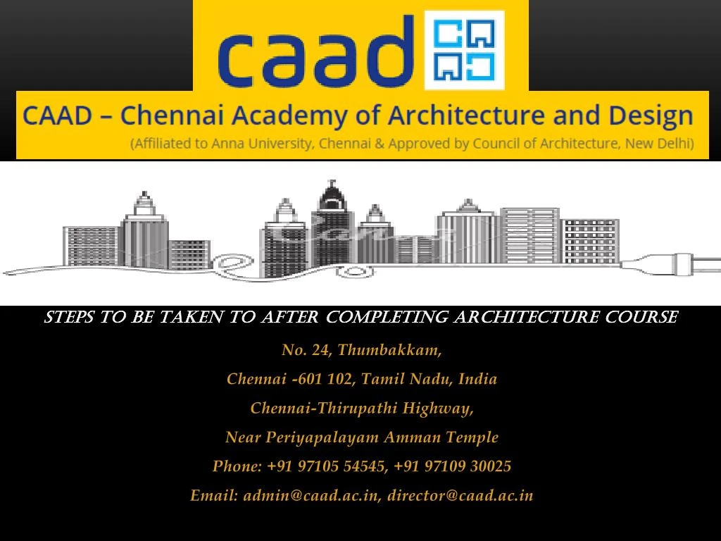 steps to be taken to after completing architecture course