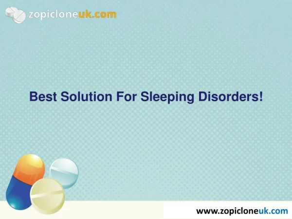 best solution for sleeping disorders