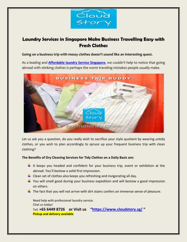 Make Business Trip Easy With Laundry Services in Singapore