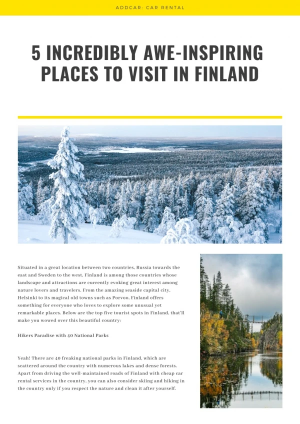 addCar: 5 Incredibly Awe-inspiring Places to Visit in Finland