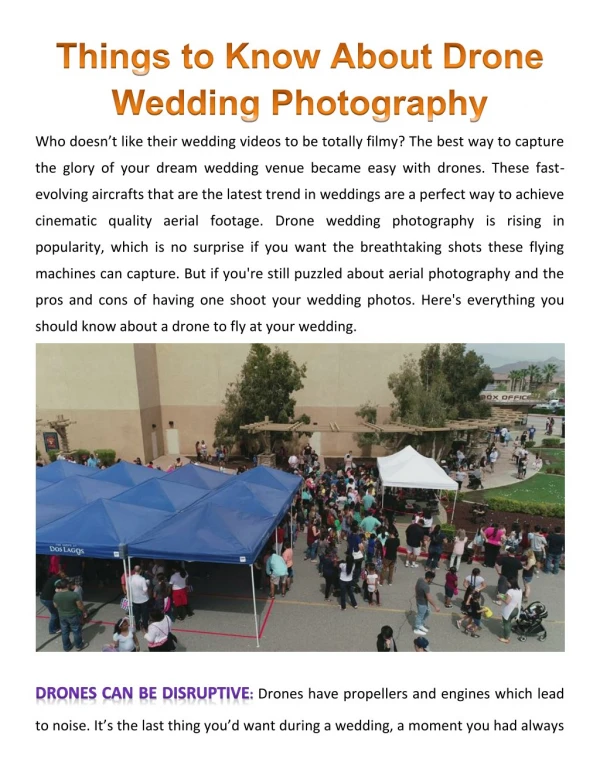 Things to Know About Drone Wedding Photography