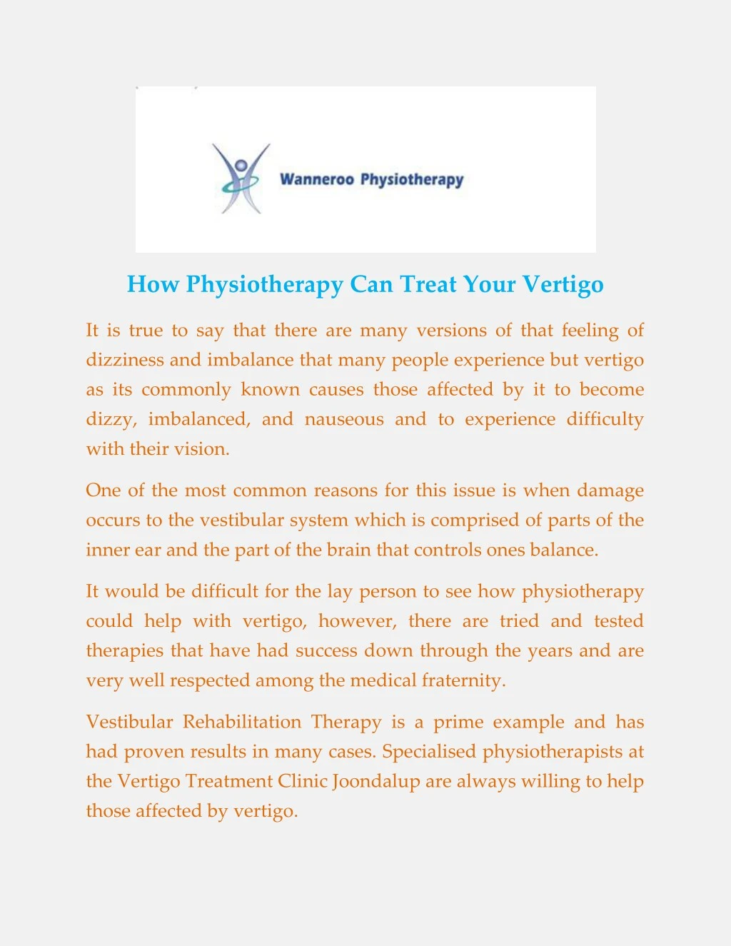 how physiotherapy can treat your vertigo
