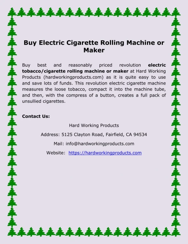 Buy Electric Cigarette Rolling Machine or Maker