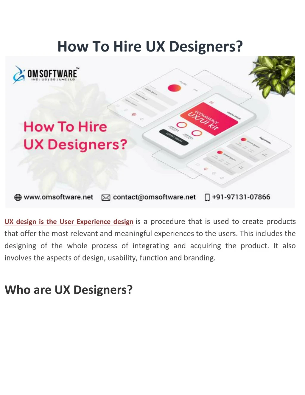 how to hire ux designers