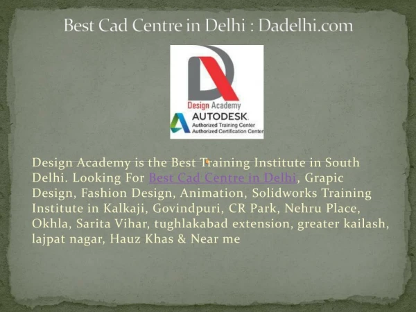 Best CAD Centre in Delhi