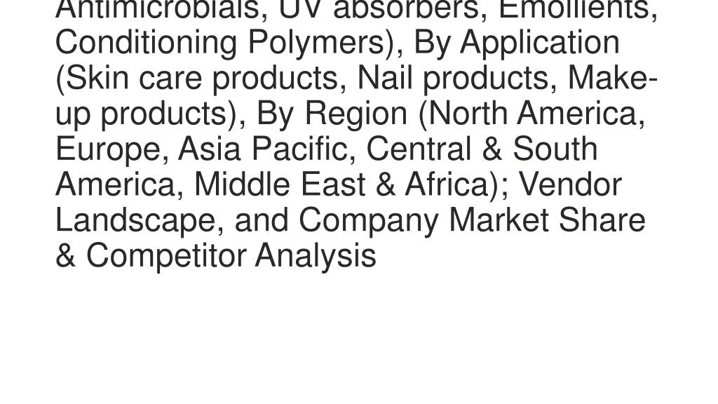 global cosmetic ingredients market trends