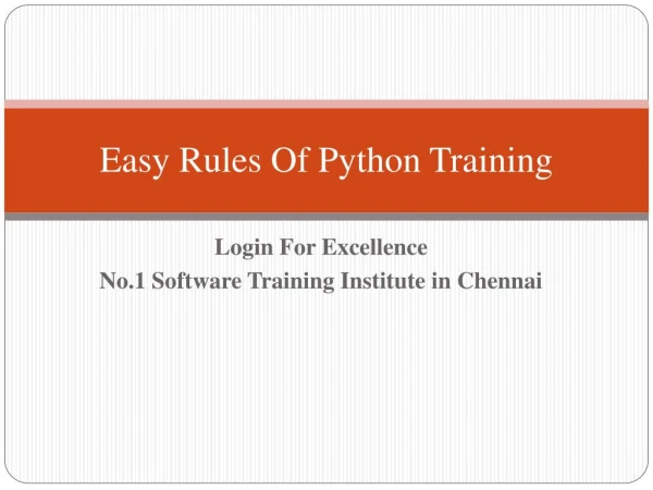 Easy Rules Of Python Training