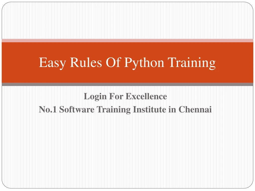 easy rules of python training