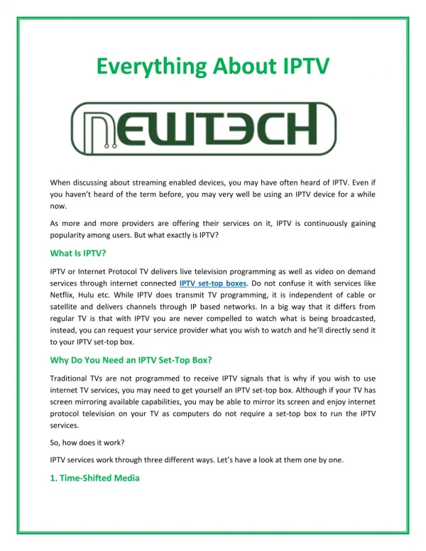 Everything About IPTV