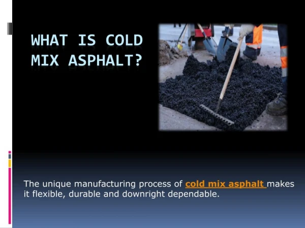 What is cold mix asphalt in nz