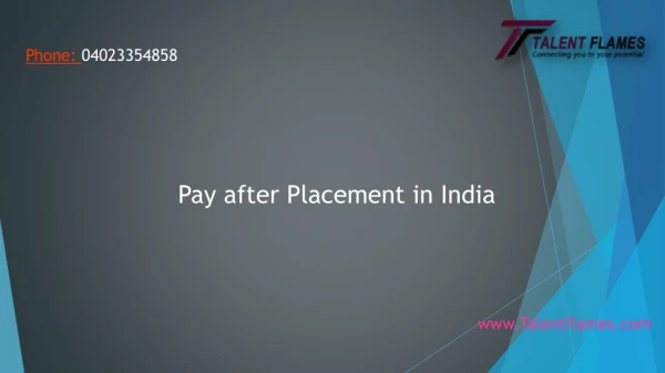 Pay After Placement in India