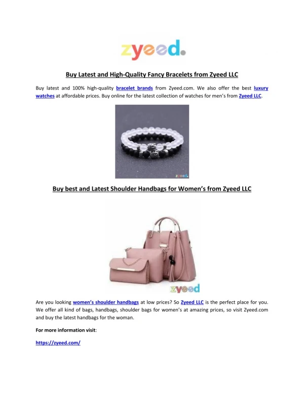 Buy Latest and High-Quality Fancy Bracelets from Zyeed LLC