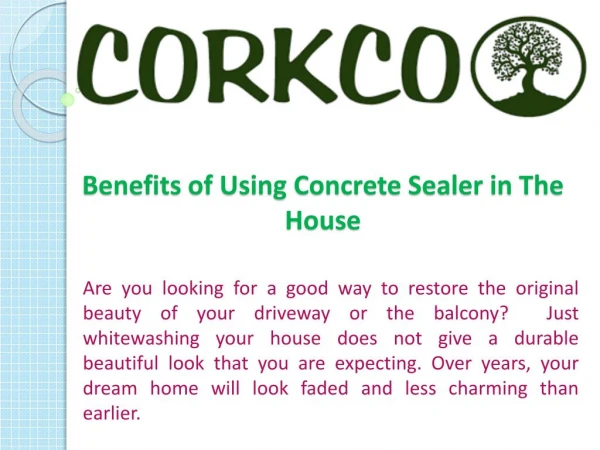 Benefits of Using Concrete Sealerbu