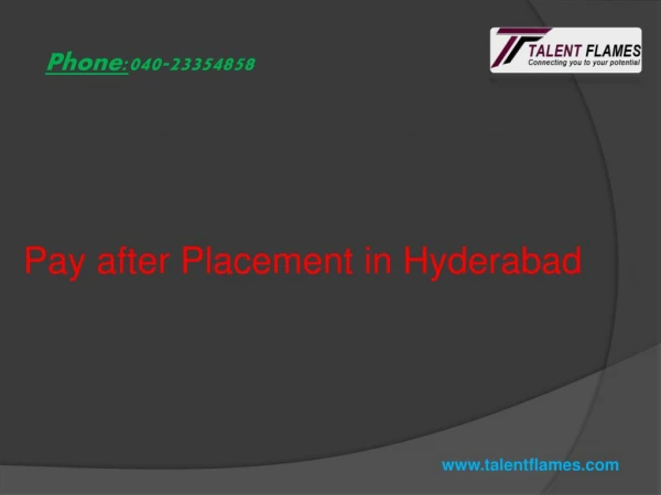 Pay After Placement in Hyderabad