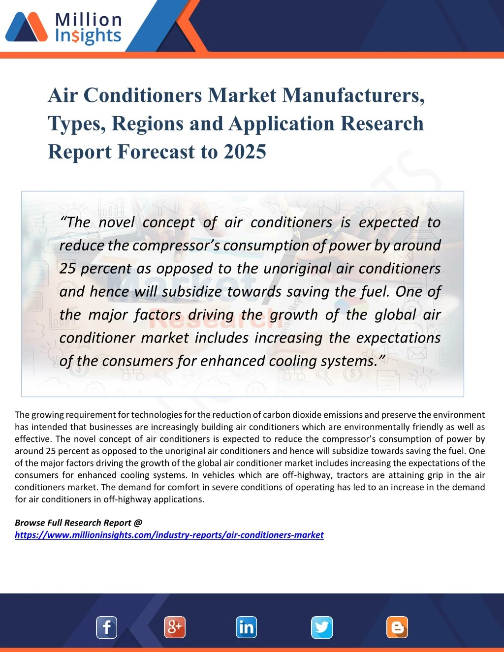 air conditioners market manufacturers types