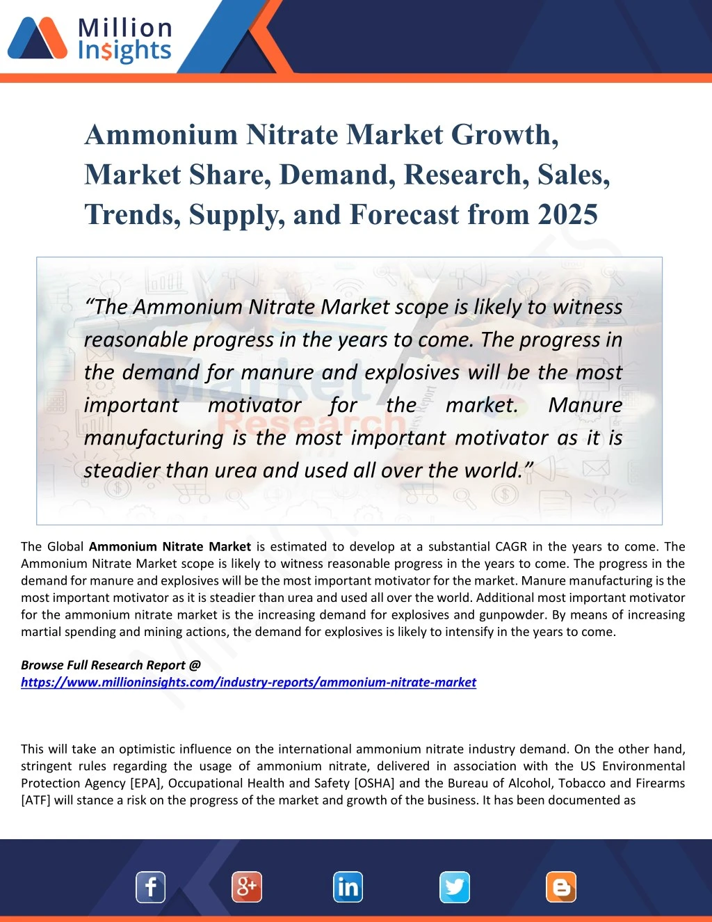 ammonium nitrate market growth market share