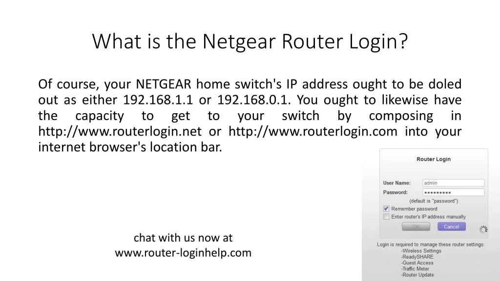 what is the netgear router login