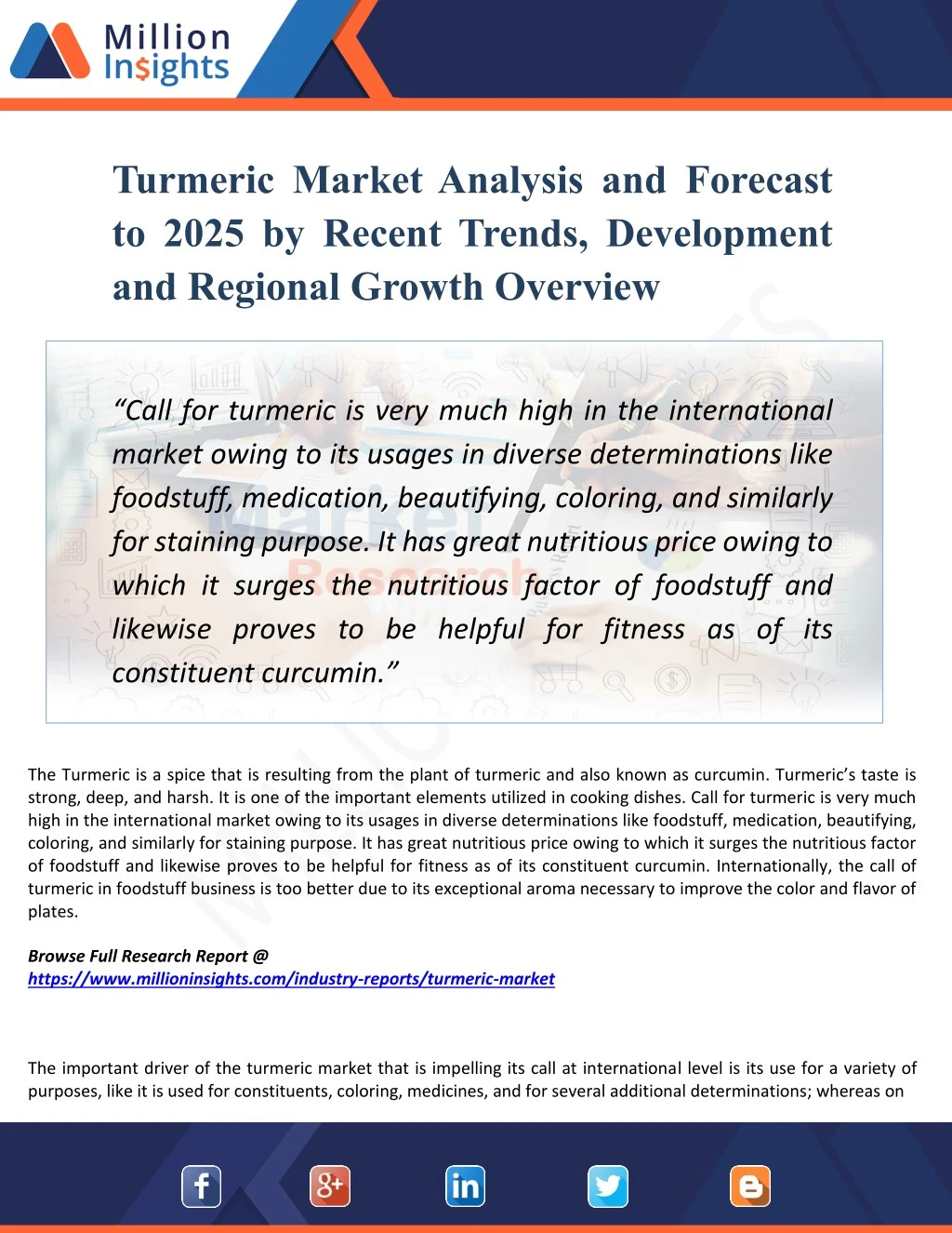 turmeric market analysis and forecast to 2025