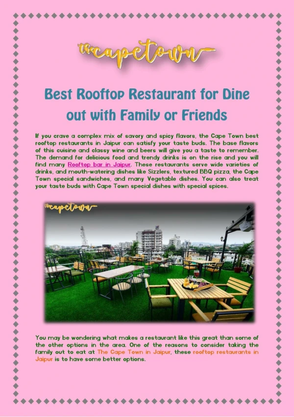 Best Rooftop Restaurant for Dine out with Family or Friends