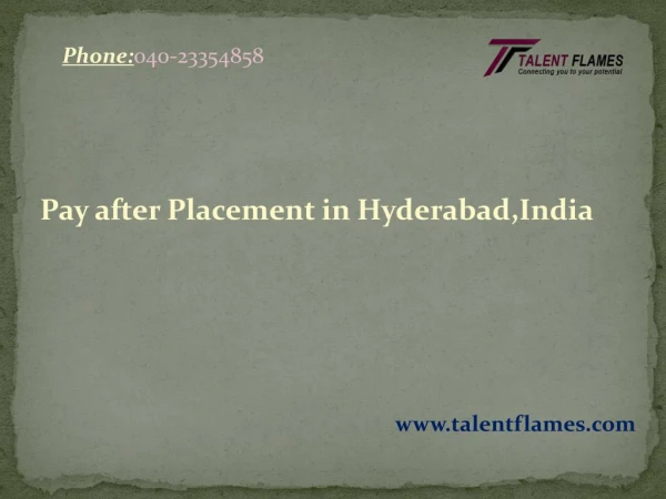 pay after placements in Hyderabad,India