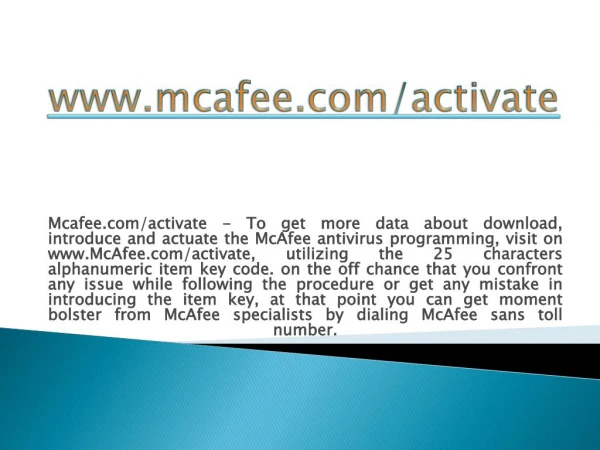 www mcafee com activate
