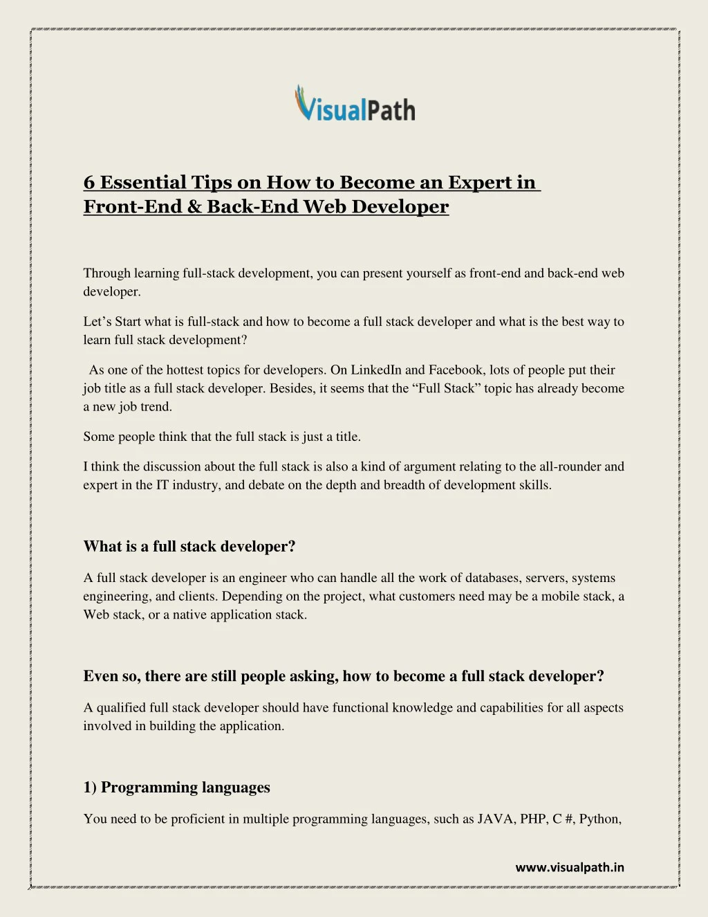 6 essential tips on how to become an expert
