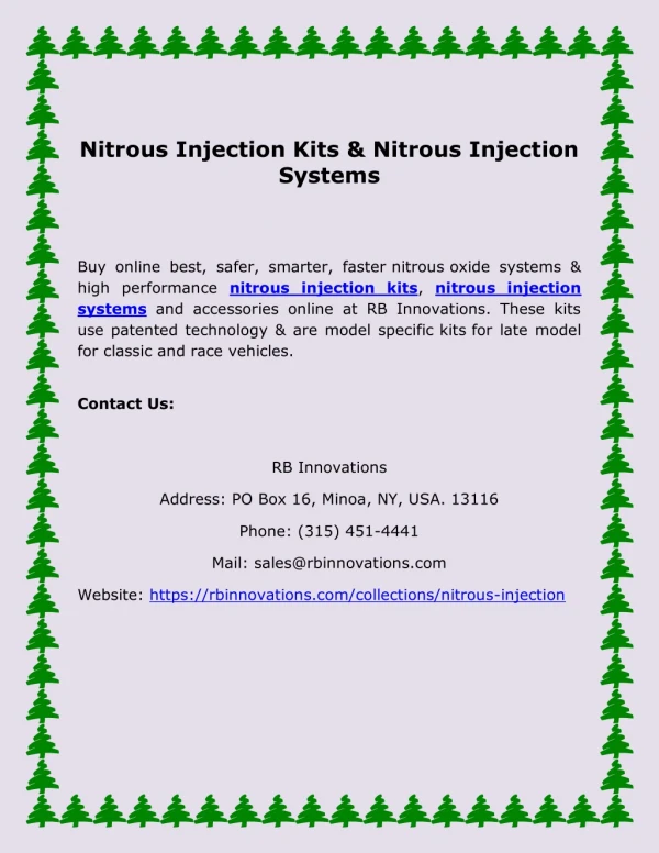 Nitrous Injection Kits & Nitrous Injection Systems