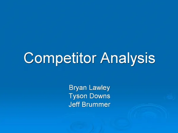 Competitor Analysis