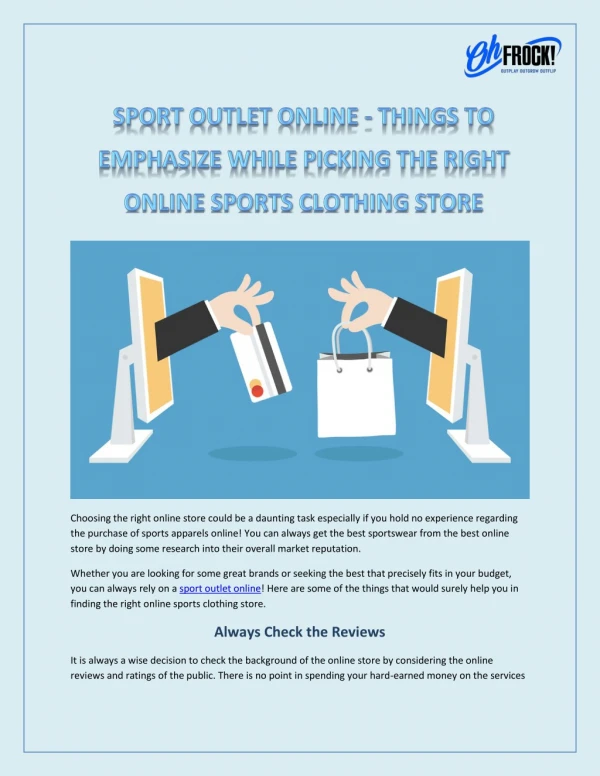Shop Sport Outlet Online With Oh Frock