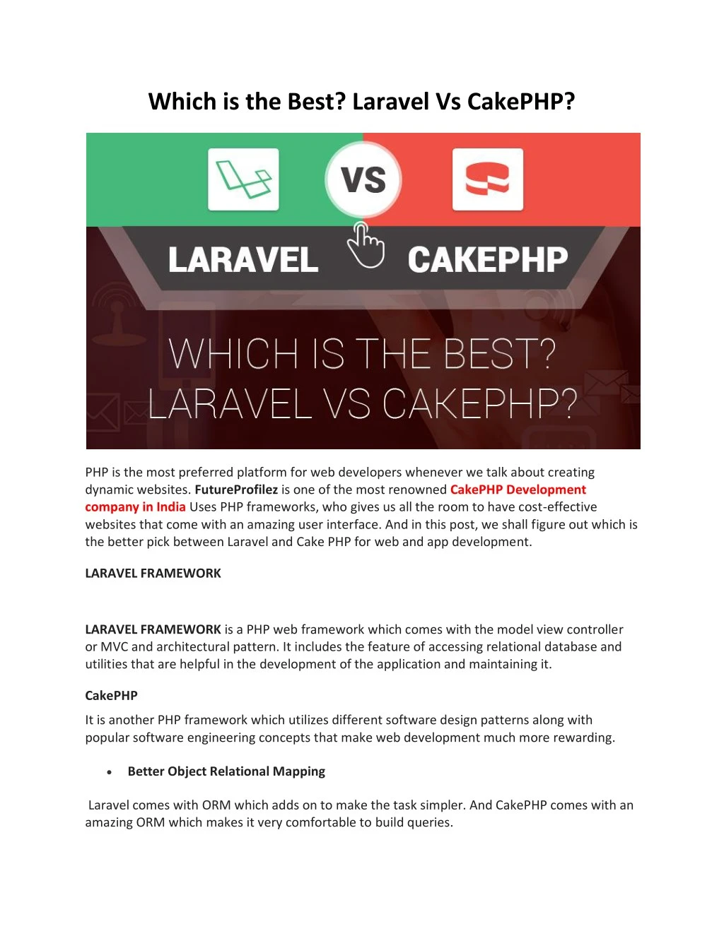 which is the best laravel vs cakephp