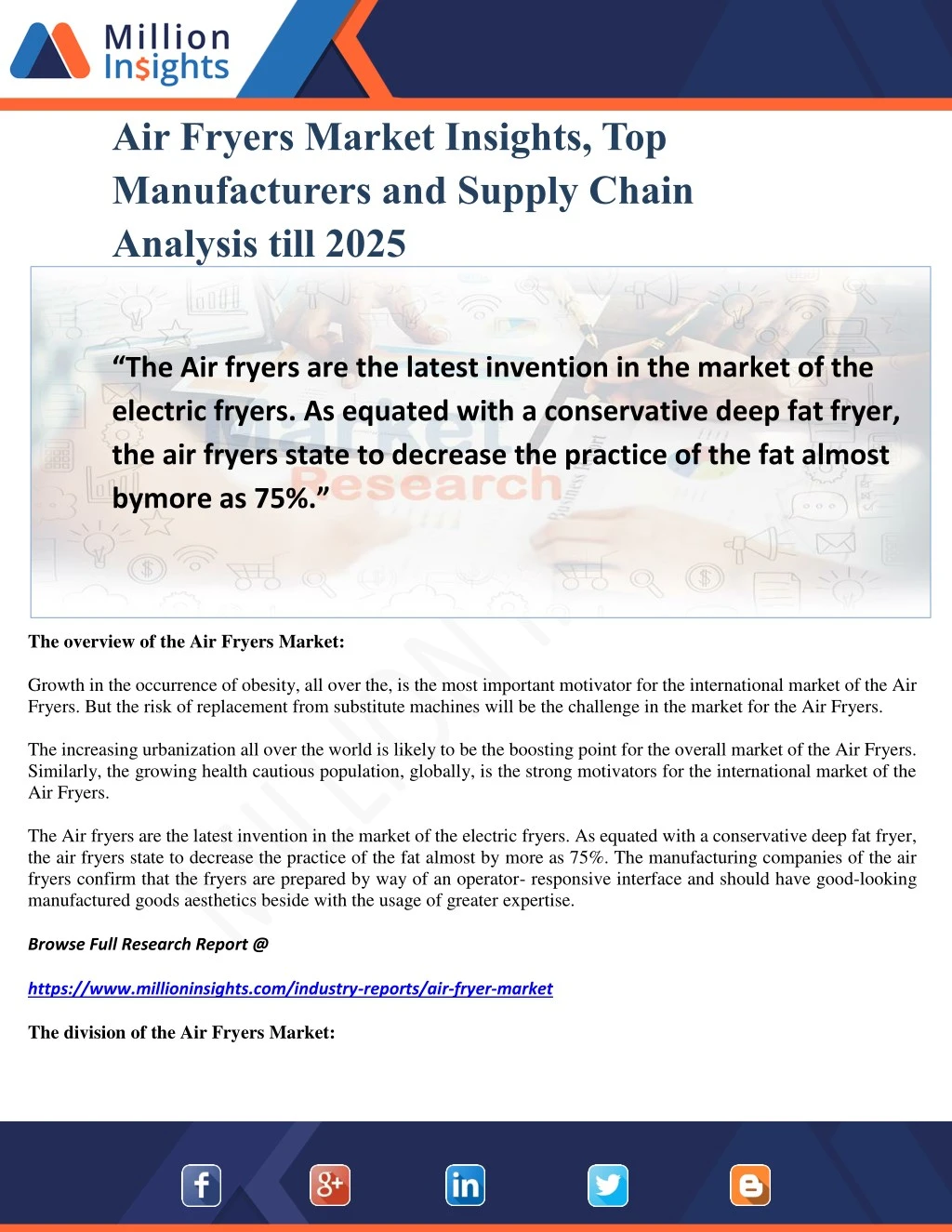 air fryers market insights top manufacturers