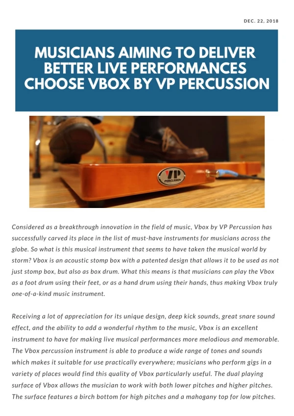 Choose Vbox & Deliver the Best Guitar Performance !