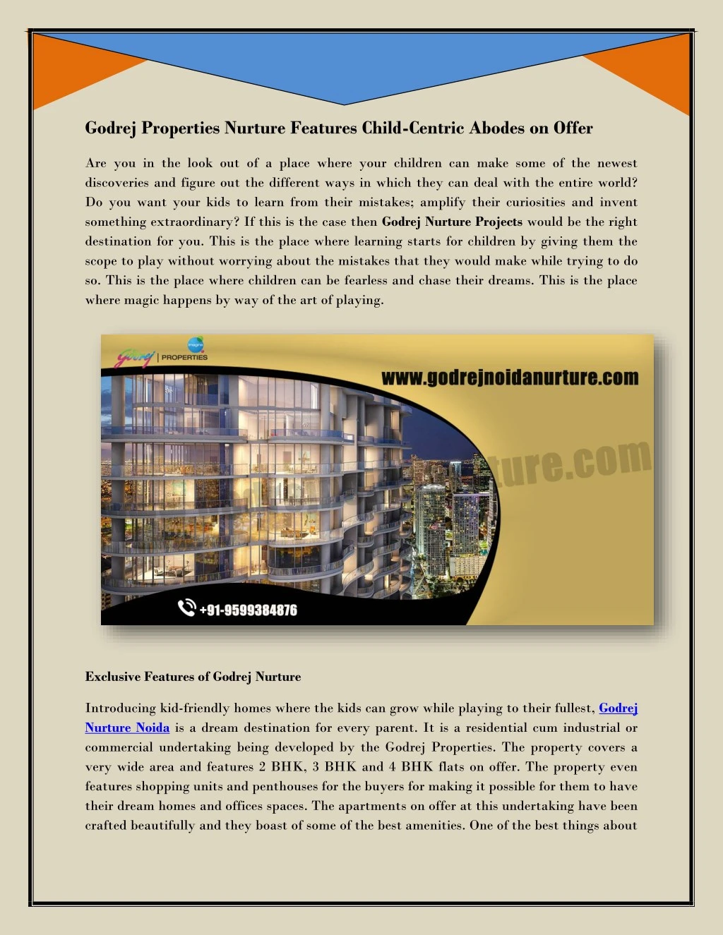 godrej properties nurture features child centric