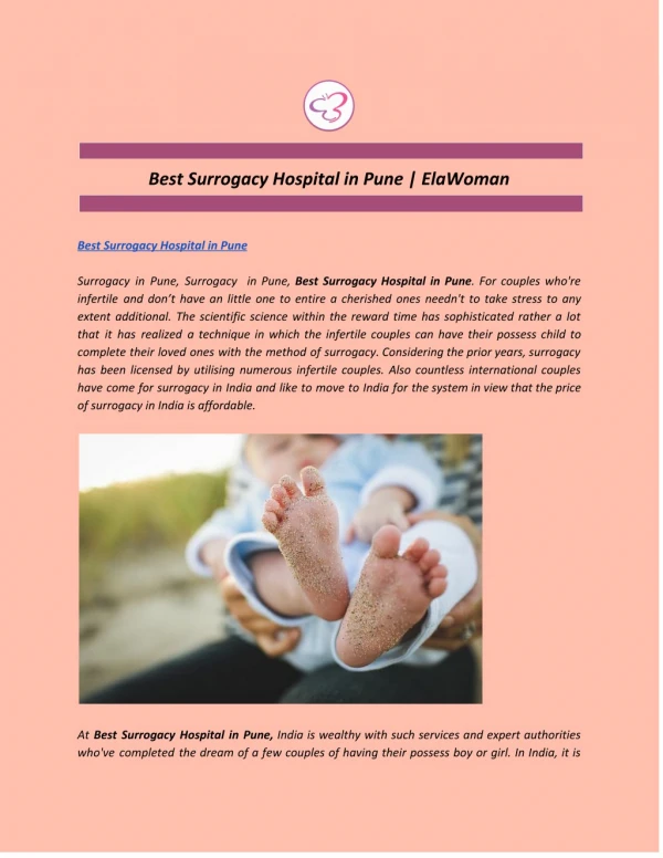Best Surrogacy Hospital in Pune | ElaWoman