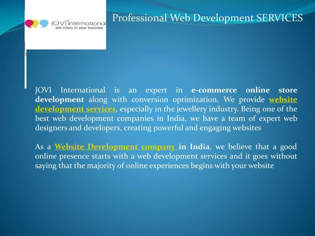 professional web development services