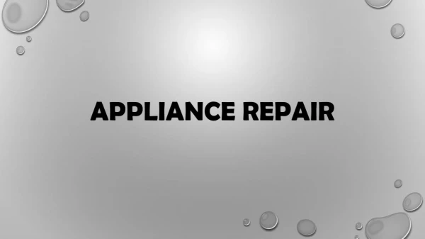 All About Appliance Repair