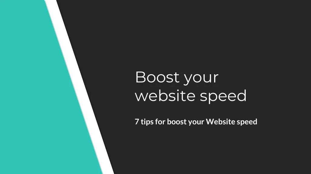 boost your website speed