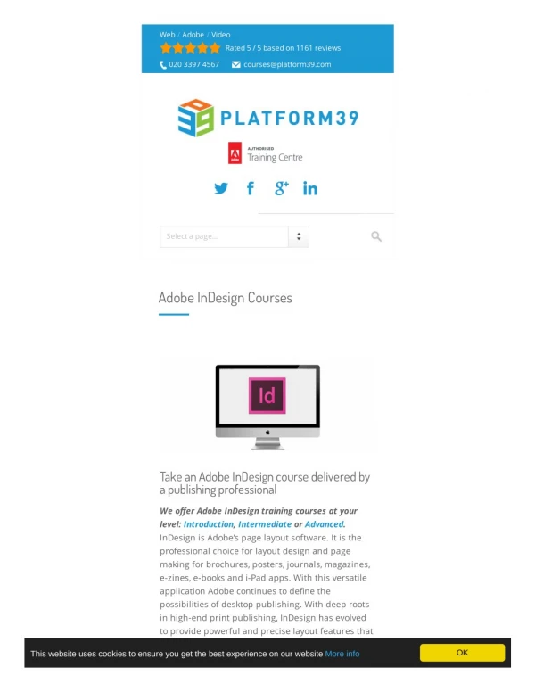 Adobe InDesign Courses - Platform 39 Limited