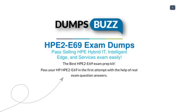 Updated HPE2-E69 VCE Training Material - All in One Solution