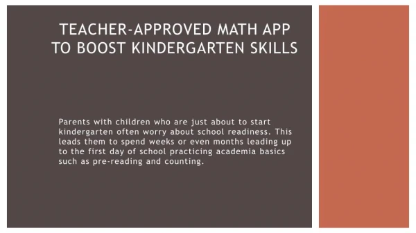 Teacher-Approved Math App to Boost Kindergarten Skills